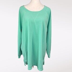 Danskin Now Pullover Fleece Sweatshirt Mint Green Lightweight 1X